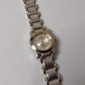 7 Inch Two Tone Metal CC Hughes Watch